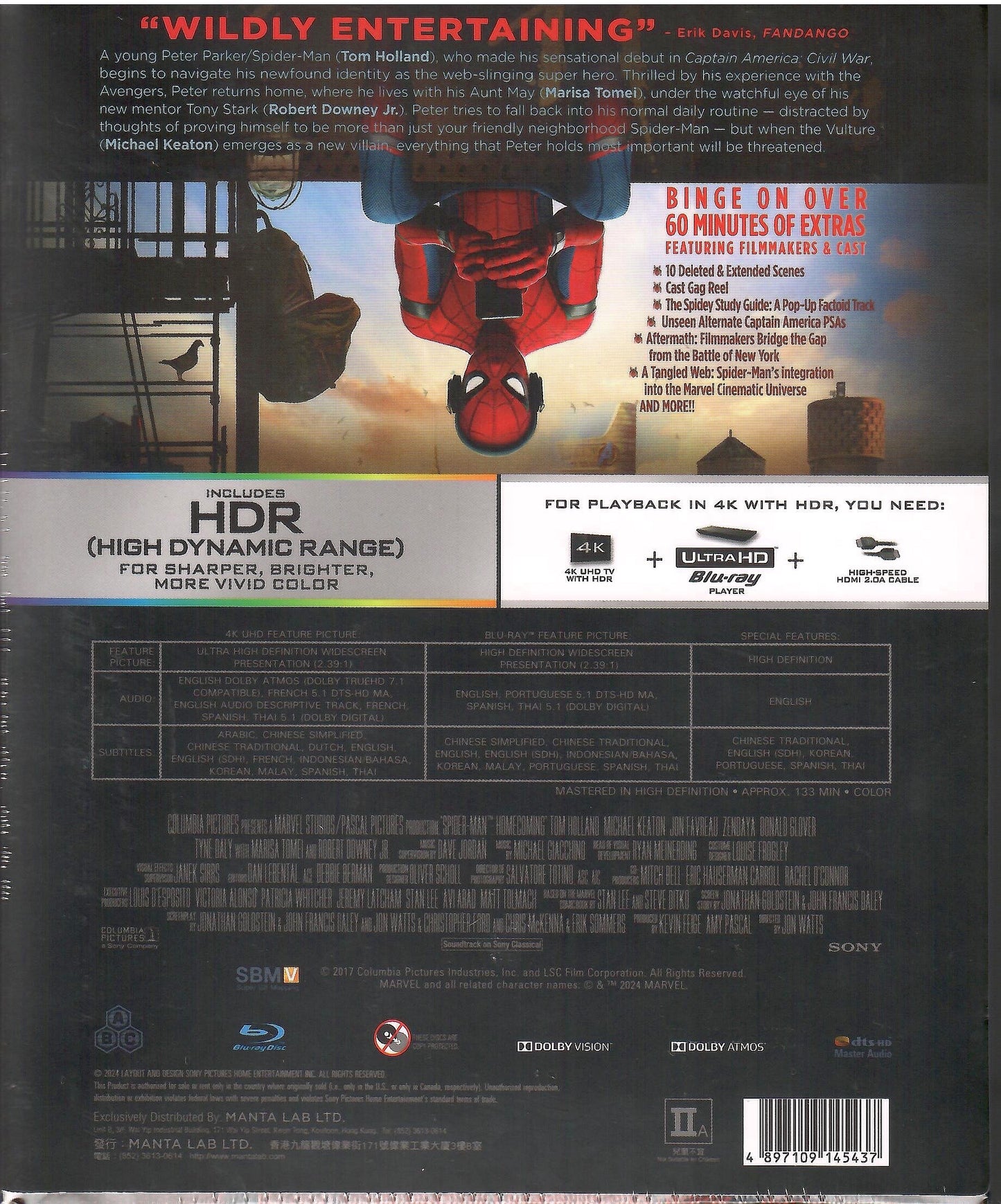 Spider-Man: Homecoming 4K 1-Click SteelBook (ME#64)(Hong Kong)