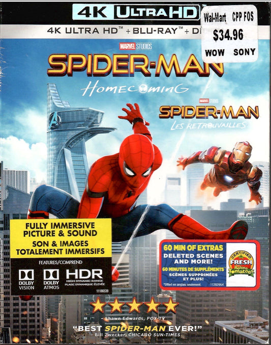 Spider-Man: Homecoming 4K (Canada)(Slip)