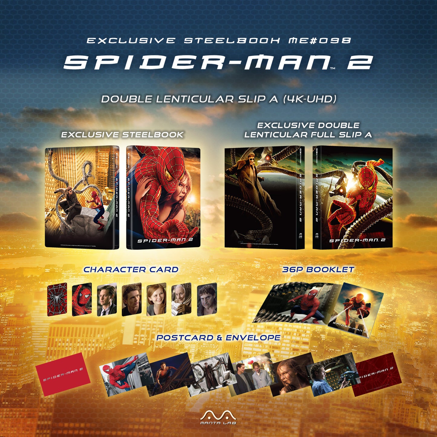 Spider-Man 2 4K 1-Click SteelBook (ME#98)(2004)(Hong Kong)