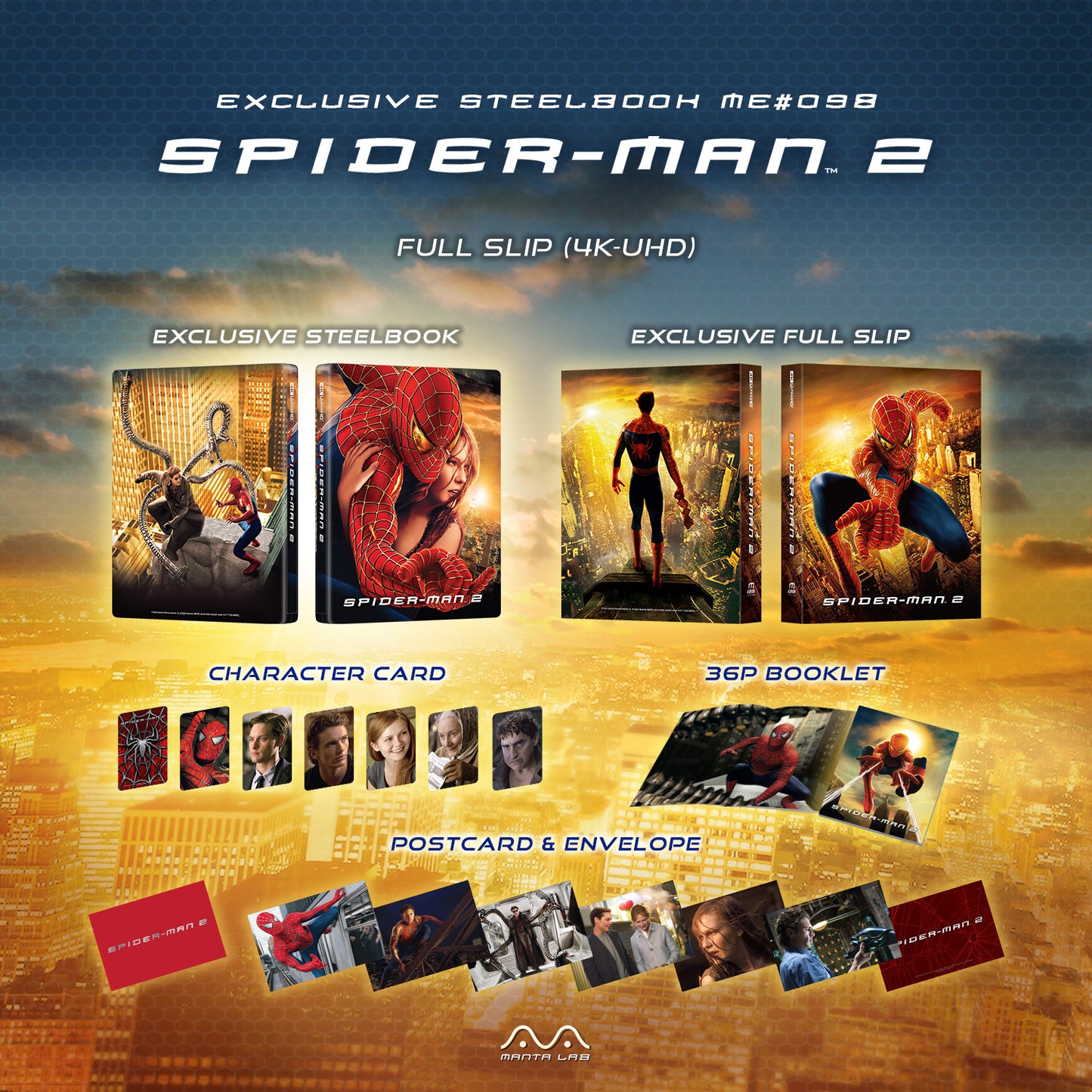 Spider-Man 2 4K 1-Click SteelBook (ME#98)(2004)(Hong Kong)