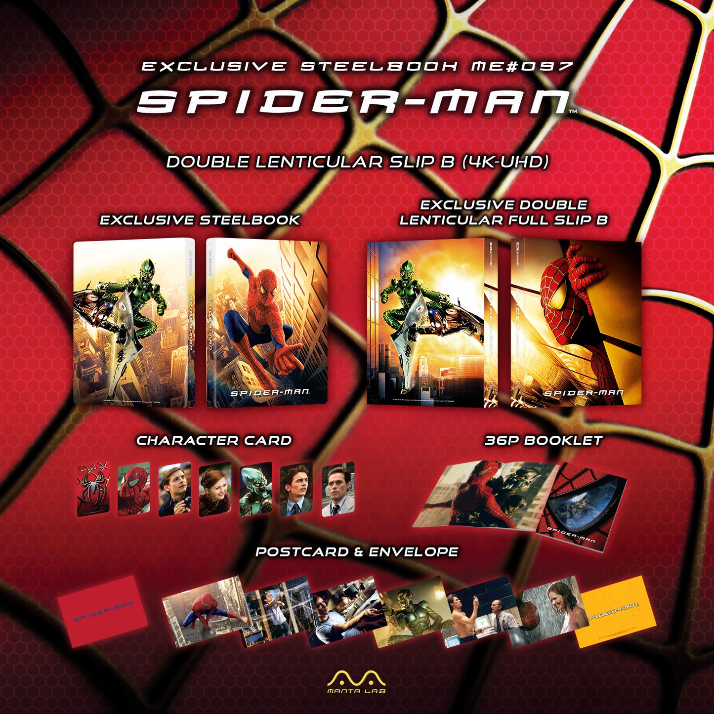 Spider-Man 4K Double Lenticular B SteelBook (ME#97)(2002)(Hong Kong)