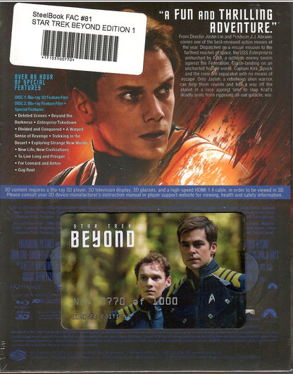 Star Trek: Beyond 3D Full Slip SteelBook + Lenticular Magnet (FAC#81)(Czech)