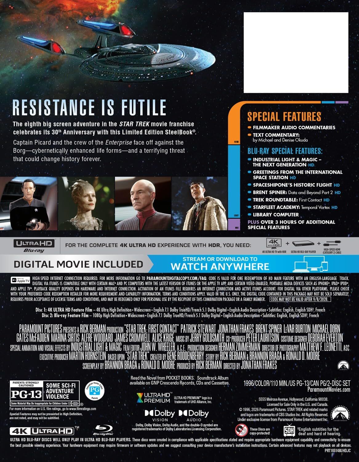 [Pre-Order] Star Trek VIII: First Contact 4K SteelBook