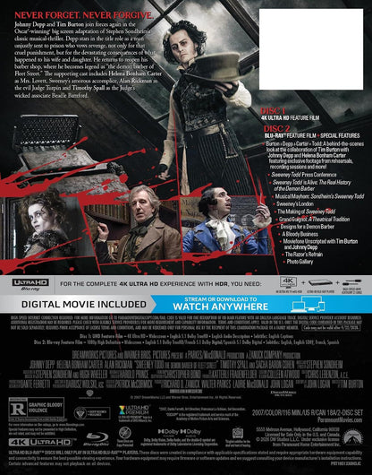 [Pre-Order] Sweeney Todd: The Demon Barber of Fleet Street 4K SteelBook