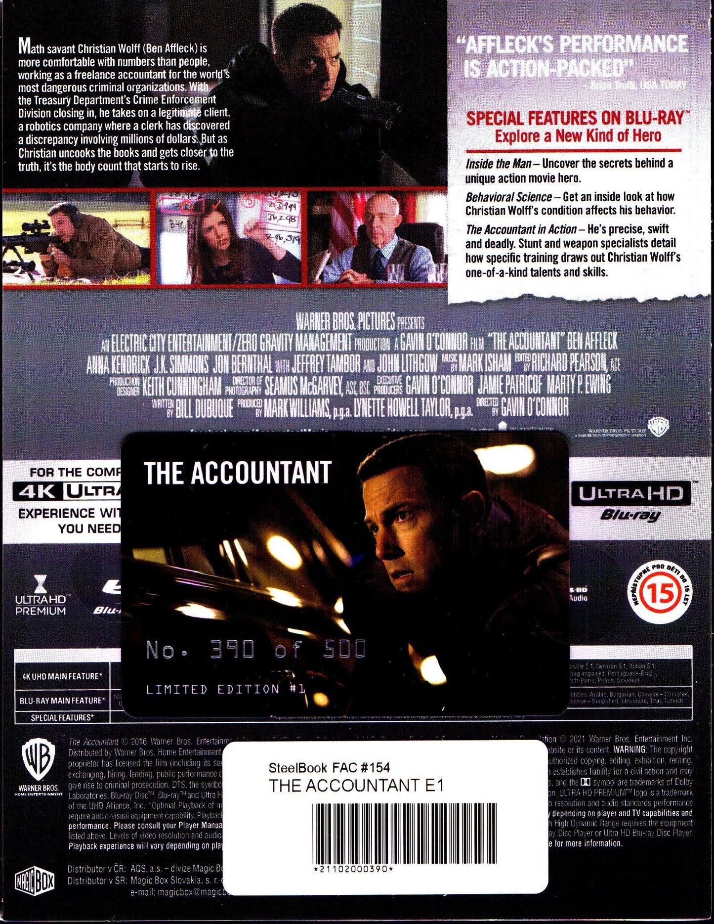 The Accountant 4K XL Full Slip SteelBook (FAC#154)(Czech)