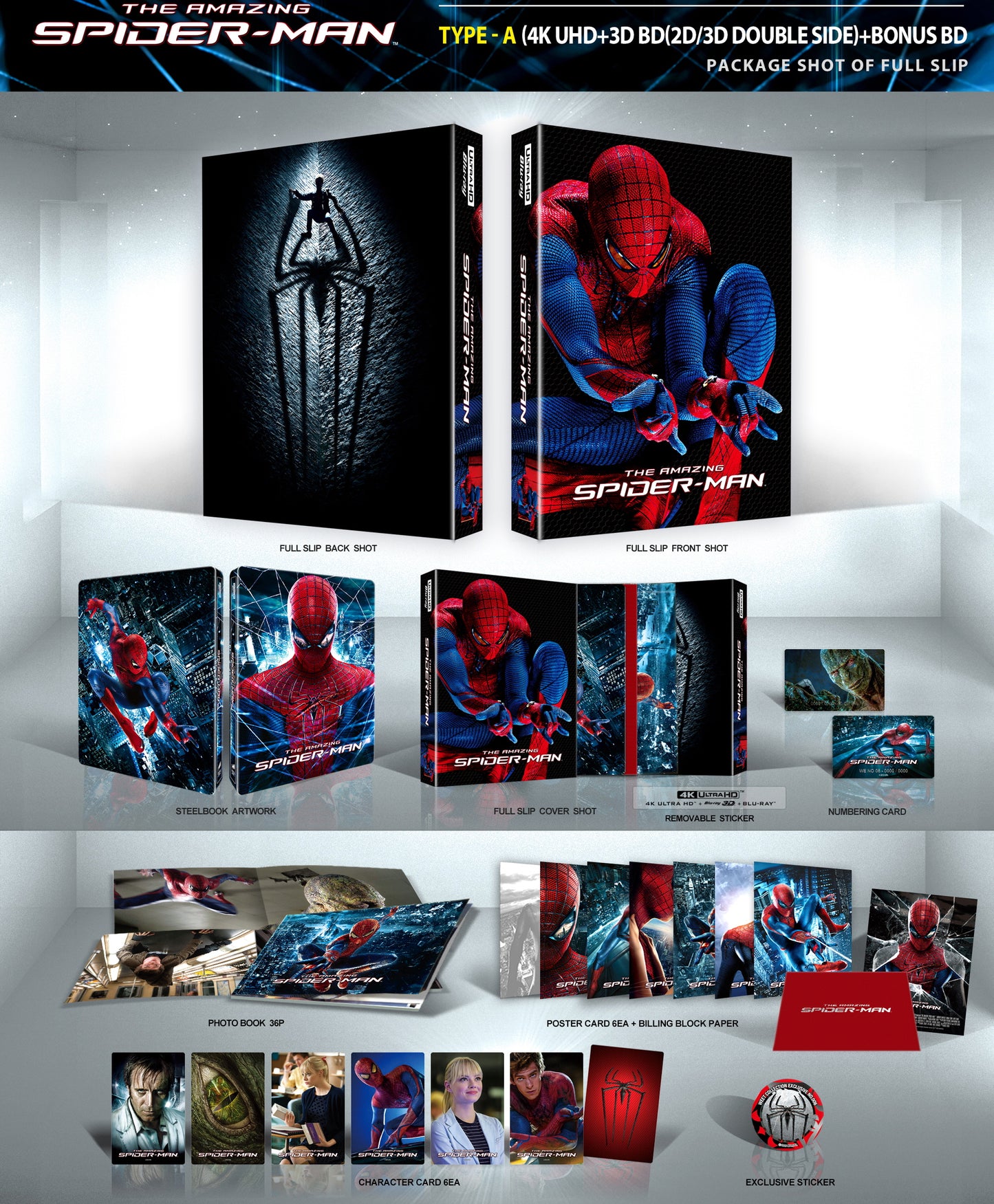 The Amazing Spider-Man 1 / 2 3D + 4K 1-Click SteelBook (WCE#006 + WCE#007)(Korea)
