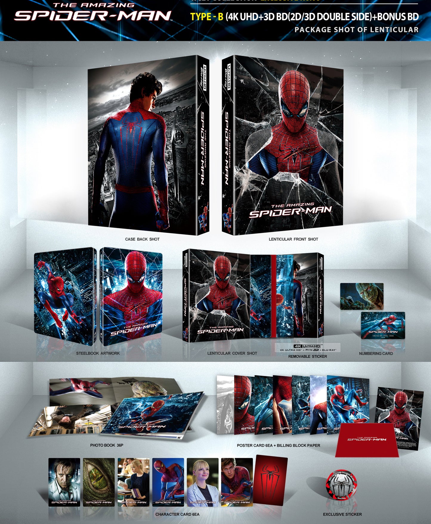 The Amazing Spider-Man 3D + 4K Lenticular SteelBook (WCE#006)(Spiderman)(Korea)