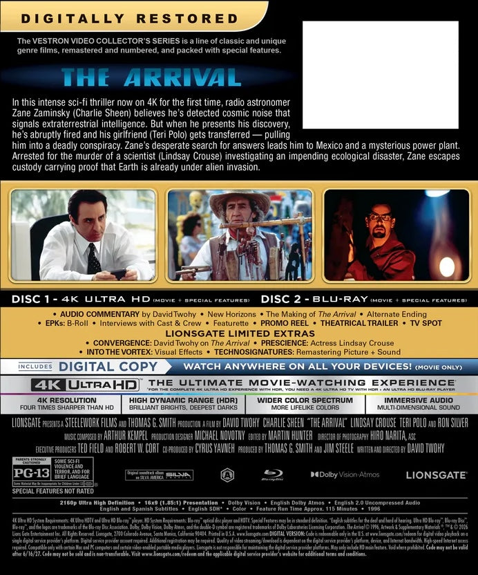 The Arrival 4K: Vestron Collector's Series #40 (1996)(Exclusive)