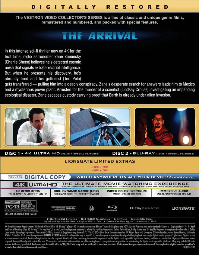 The Arrival 4K: Vestron Collector's Series #40 (1996)(Exclusive)