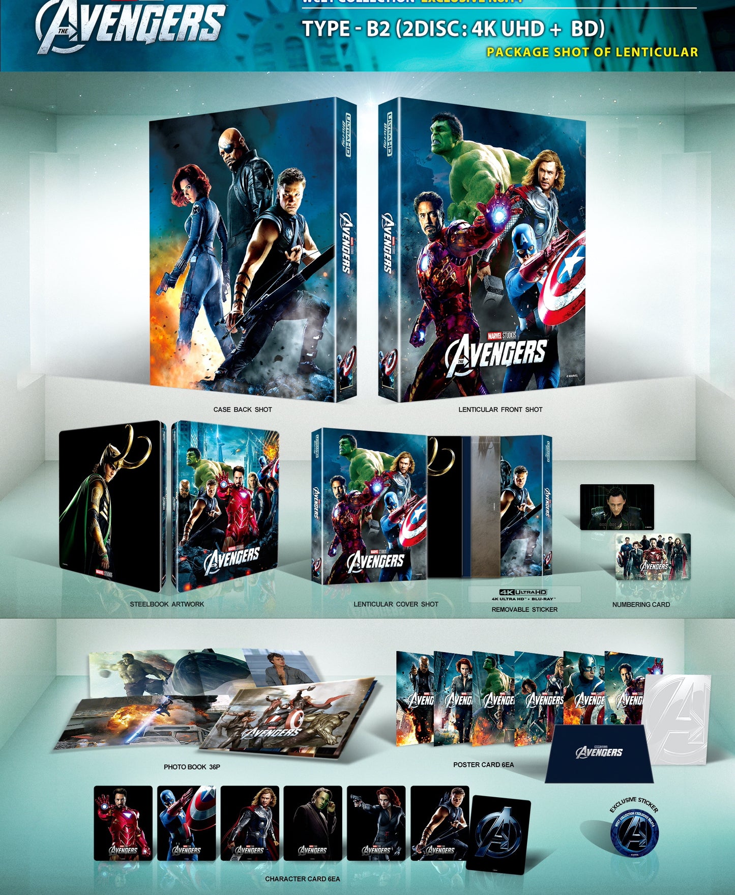 The Avengers 3D & 4K Lenticular B2 SteelBook (2012)(WCE#014)(Korea)