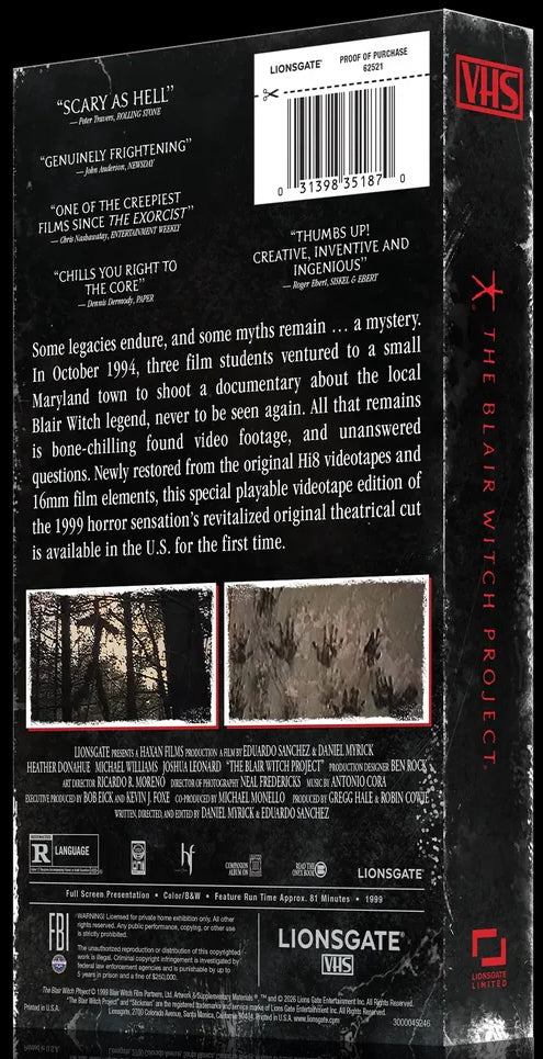 [Pre-Order] The Blair Witch Project VHS: Be Kind, Rewind Edition (1999)(Exclusive)