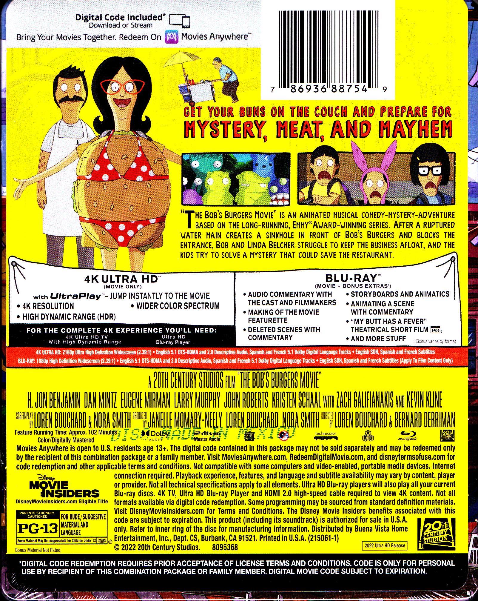 The Bob s Burgers Movie 4K SteelBook Exclusive Blurays For