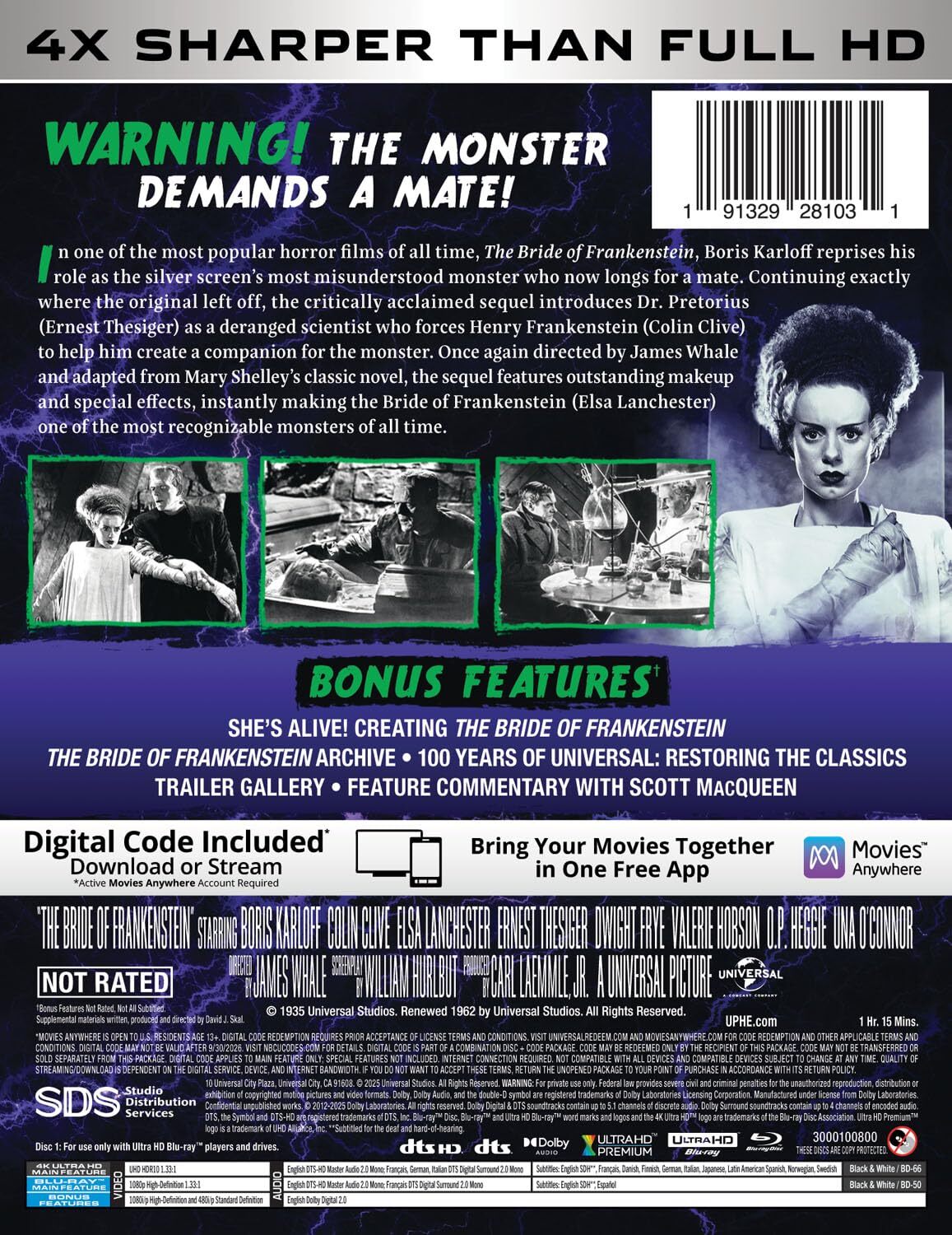 The Bride of Frankenstein 4K SteelBook