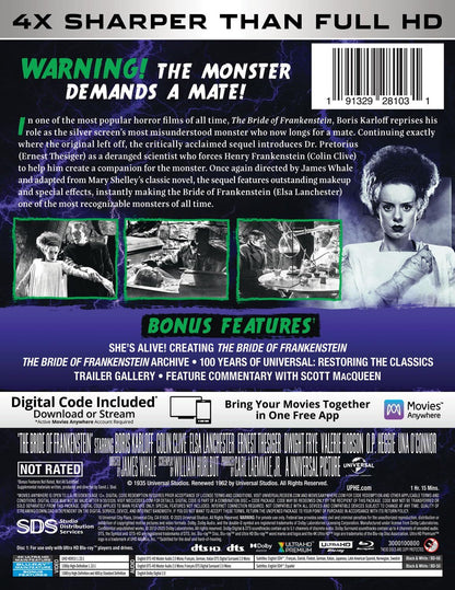 The Bride of Frankenstein 4K SteelBook