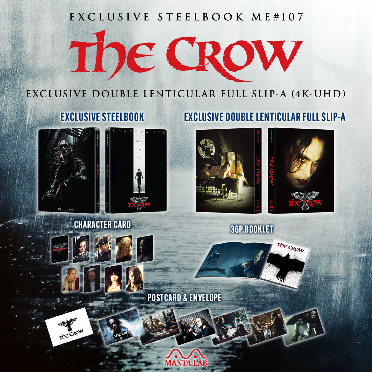 [Pre-Order] The Crow 4K 1-Click SteelBook (1994)(ME#107)(Hong Kong)