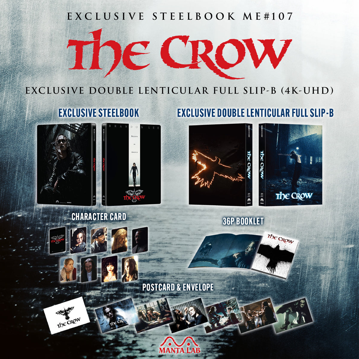 [Pre-Order] The Crow 4K 1-Click SteelBook (1994)(ME#107)(Hong Kong)
