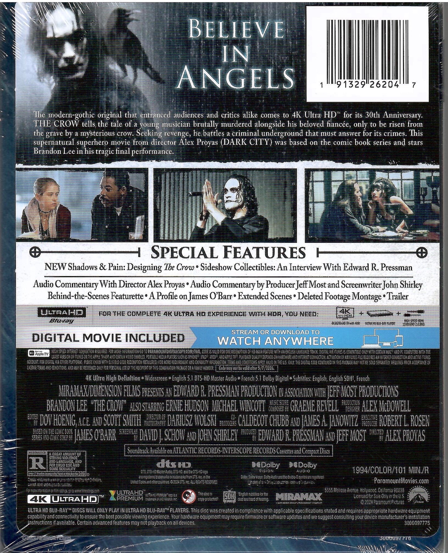 The Crow 4K SteelBook: 30th Anniversary Edition (1994)(Re-release)