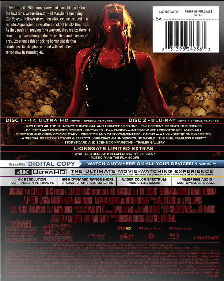 The Descent 4K SteelBook: Unrated (Exclusive) – Blurays For Everyone