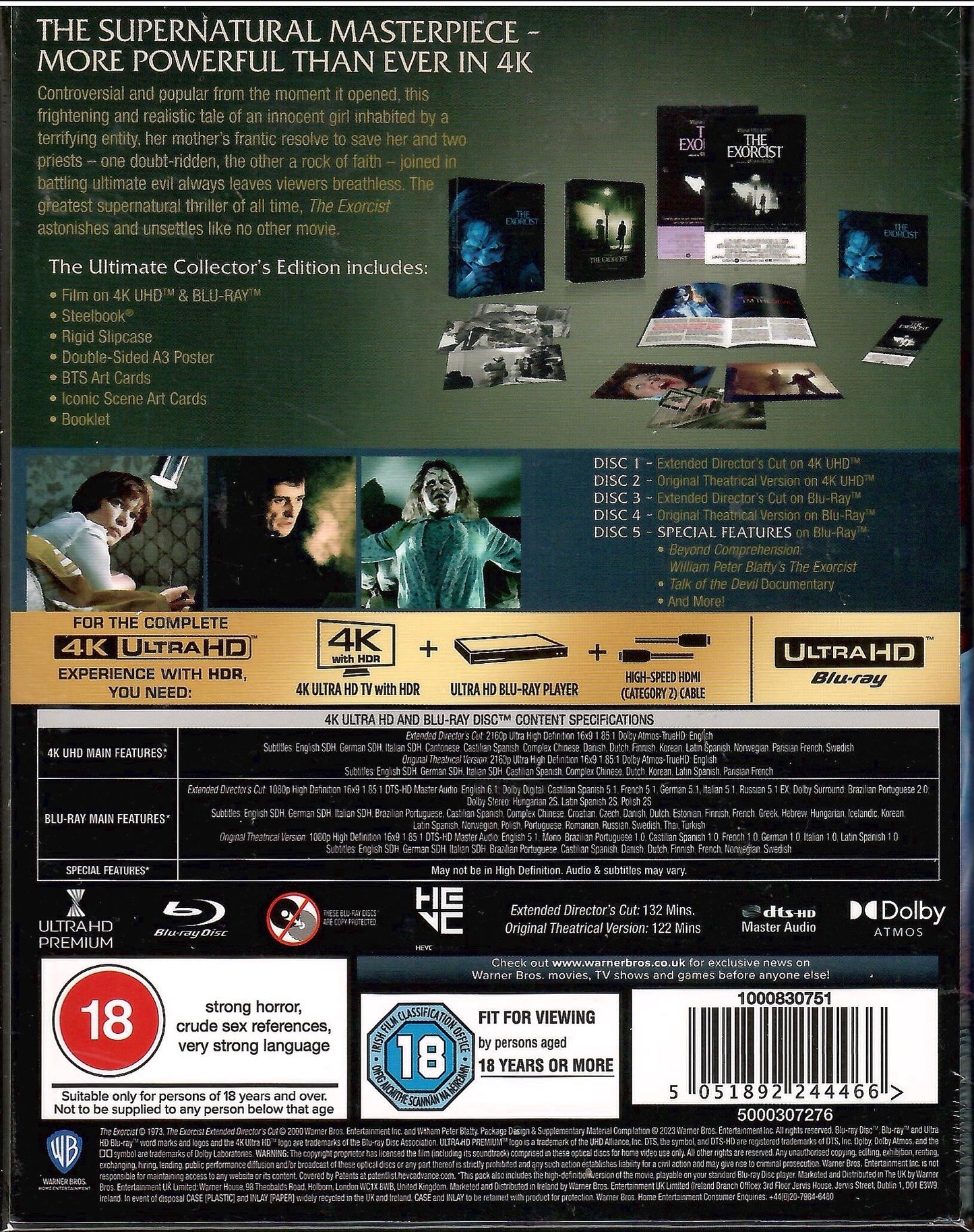 The Exorcist 4K Full Slip SteelBook: Extended Cut - Ultimate Edition (1973)(UK)