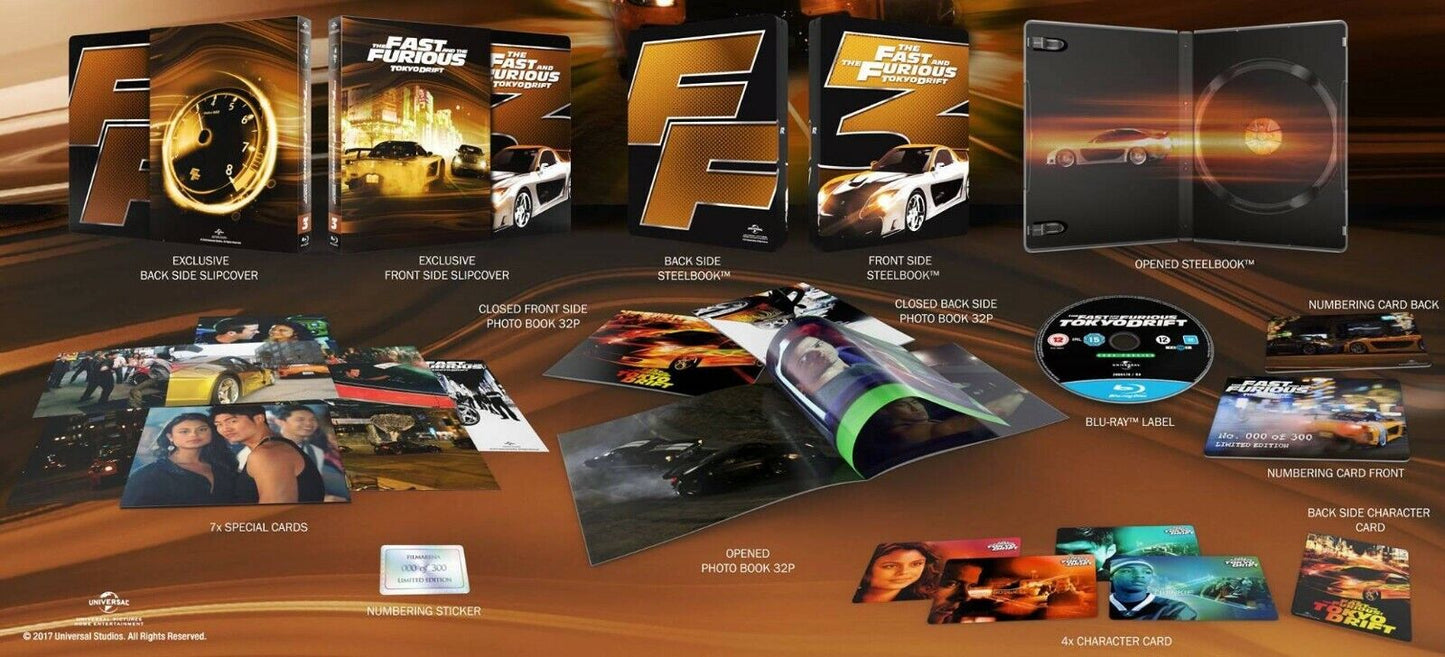 Fast and Furious 1-7 1-Click SteelBook Maniacs Box Set (FAC#90)(Czech)