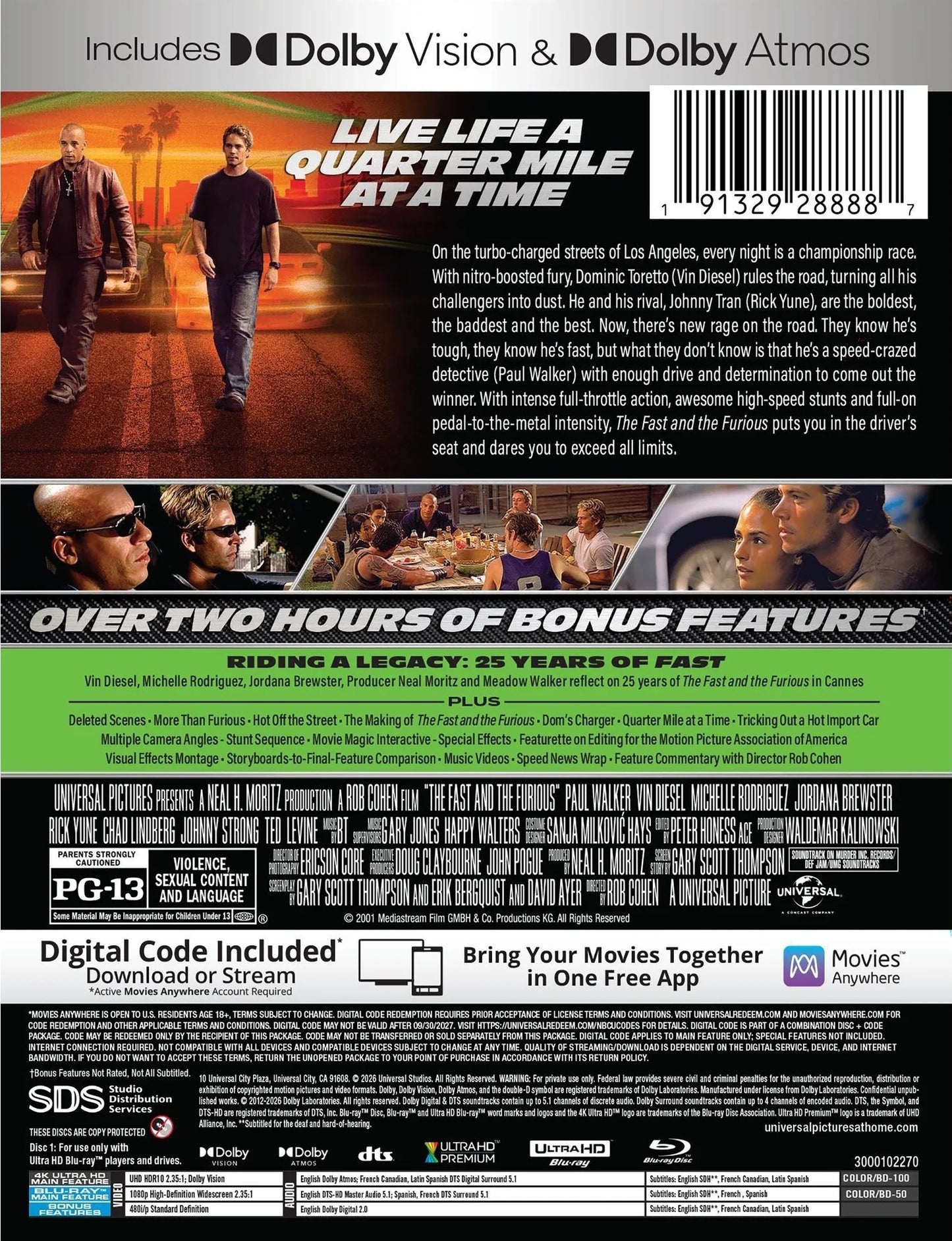 [Pre-Order] The Fast and the Furious 4K SteelBook: 25th Anniversary Edition (2001)