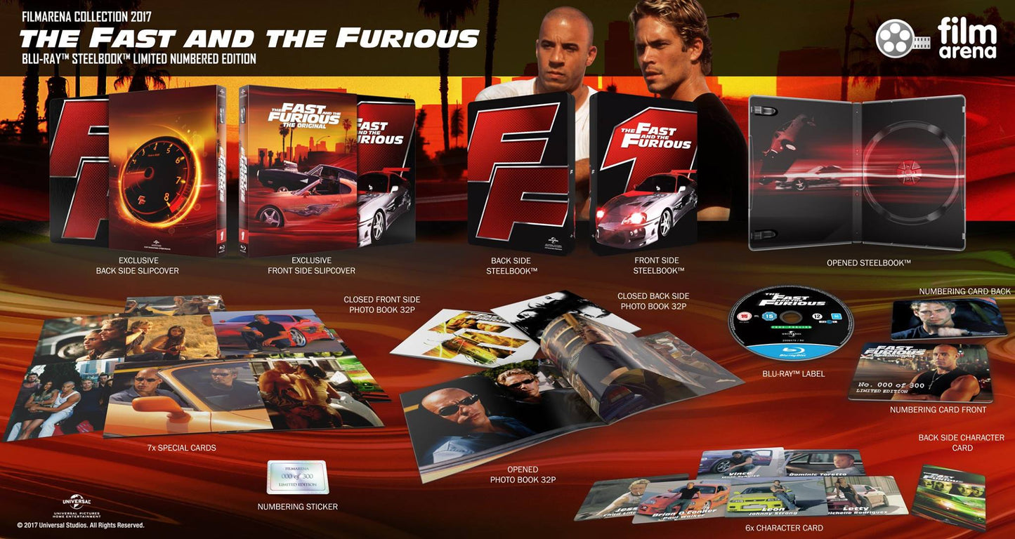 Fast and Furious 1-7 1-Click SteelBook Maniacs Box Set (FAC#90)(Czech)