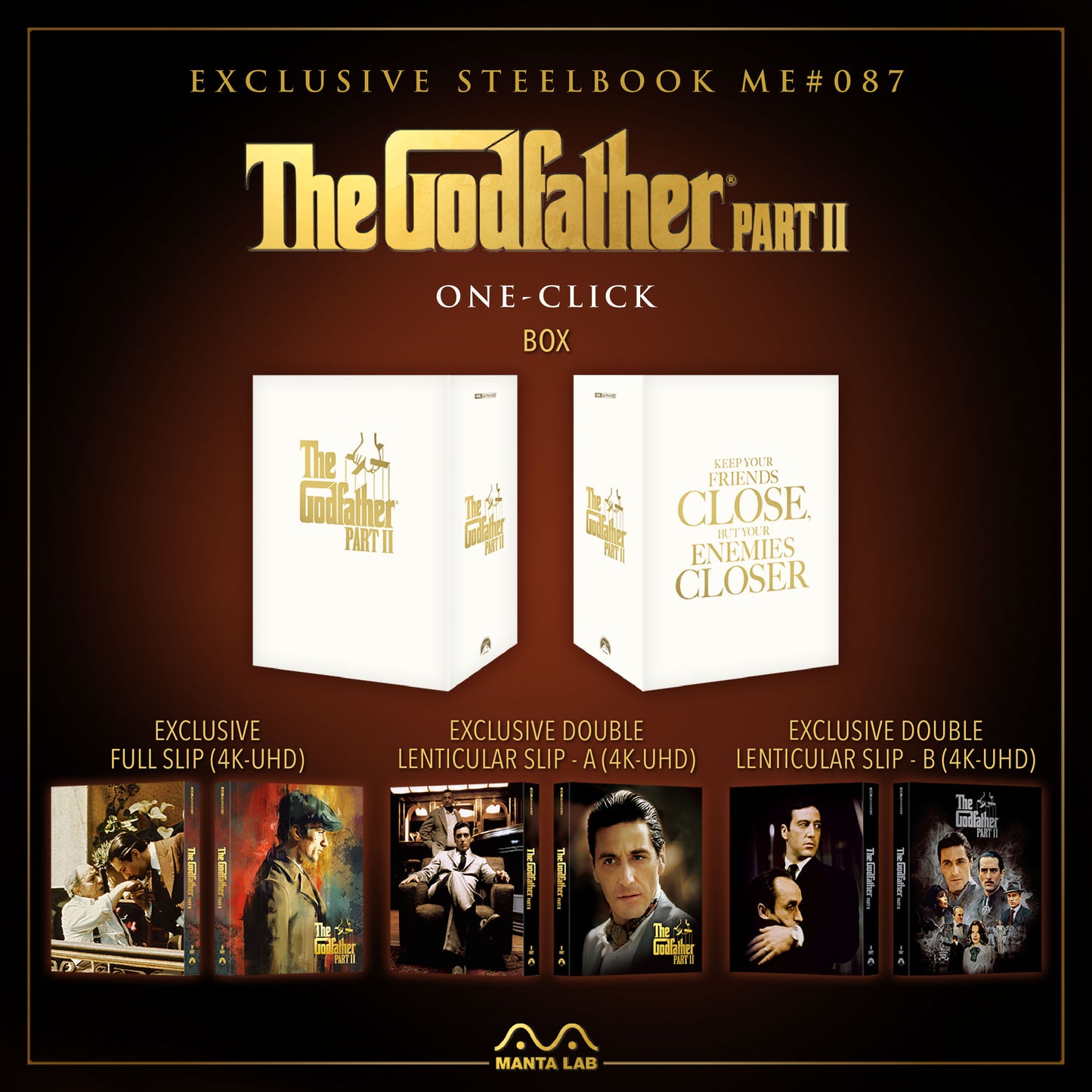 The Godfather: Part II 4K 1-Click SteelBook (1974)(ME#87)(Hong Kong)