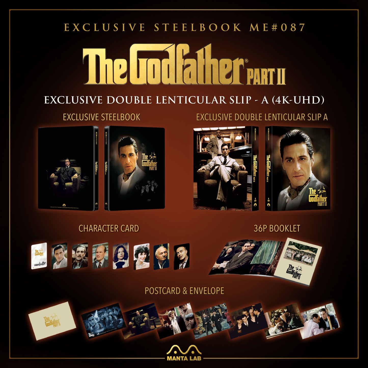 The Godfather: Part II 4K Double Lenticular A SteelBook (1974)(ME#87)(Hong Kong)
