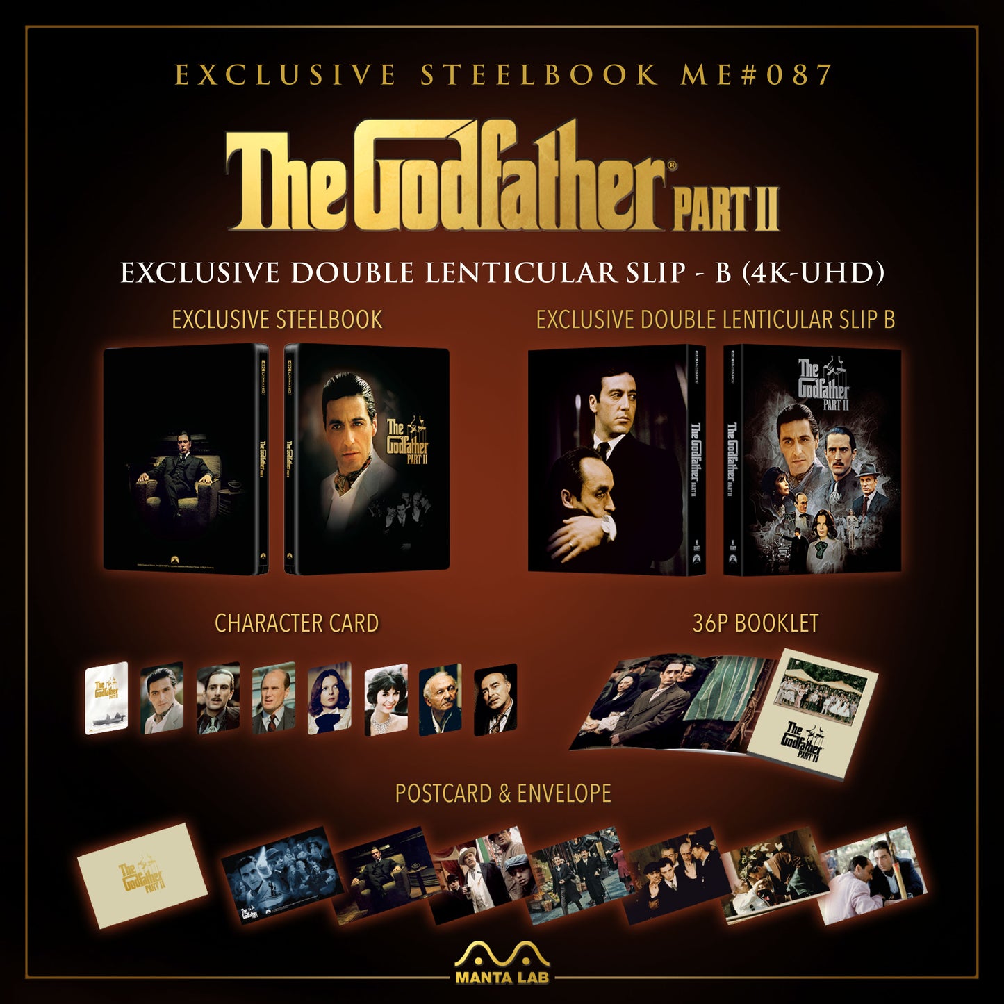 The Godfather: Part II 4K Double Lenticular B SteelBook (1974)(ME#87)(Hong Kong)