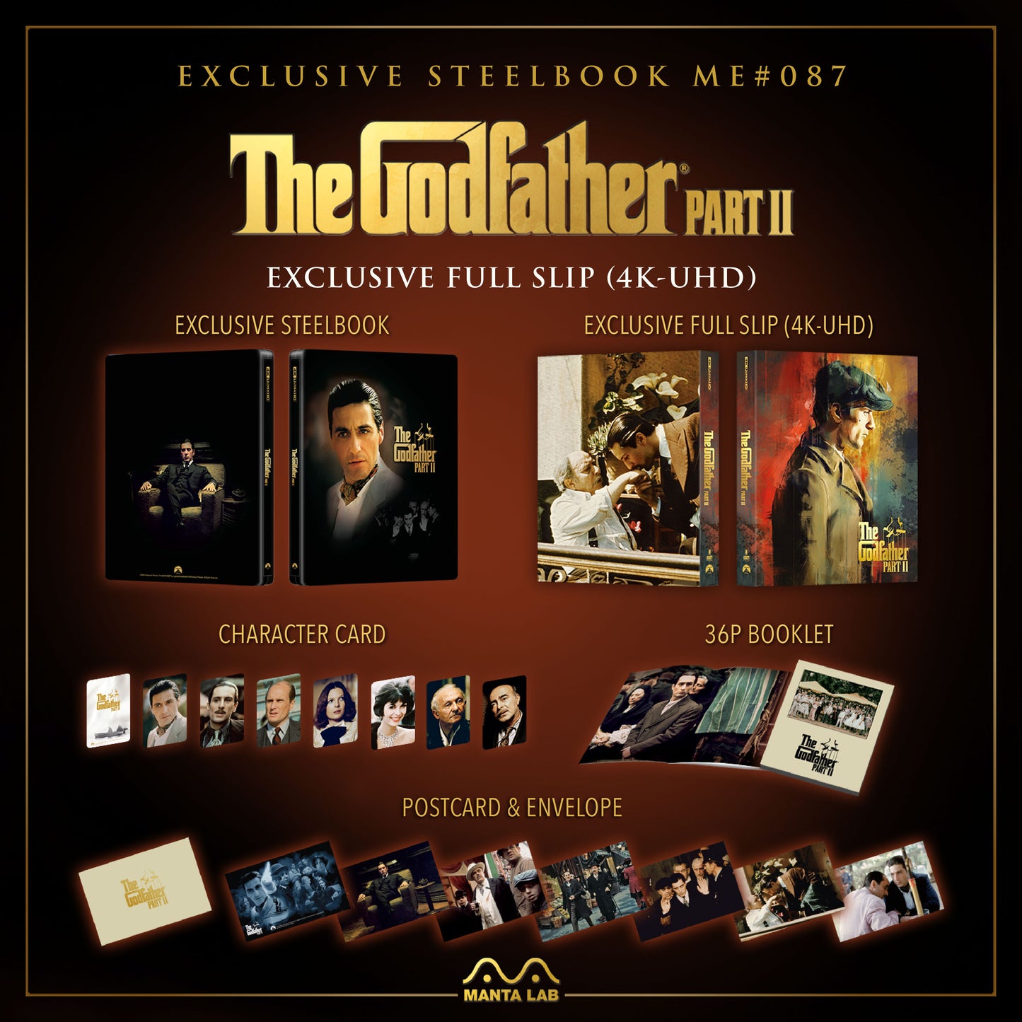 The Godfather: Part II 4K Full Slip SteelBook (1974)(ME#87)(Hong Kong)