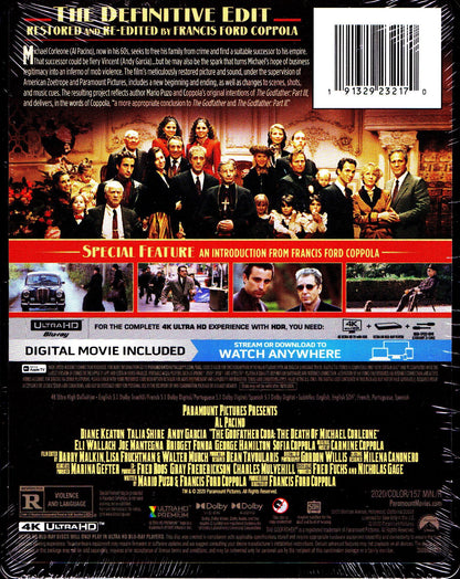 The Godfather Coda: The Death of Michael Corleone - Part III 4K SteelBook (1990)