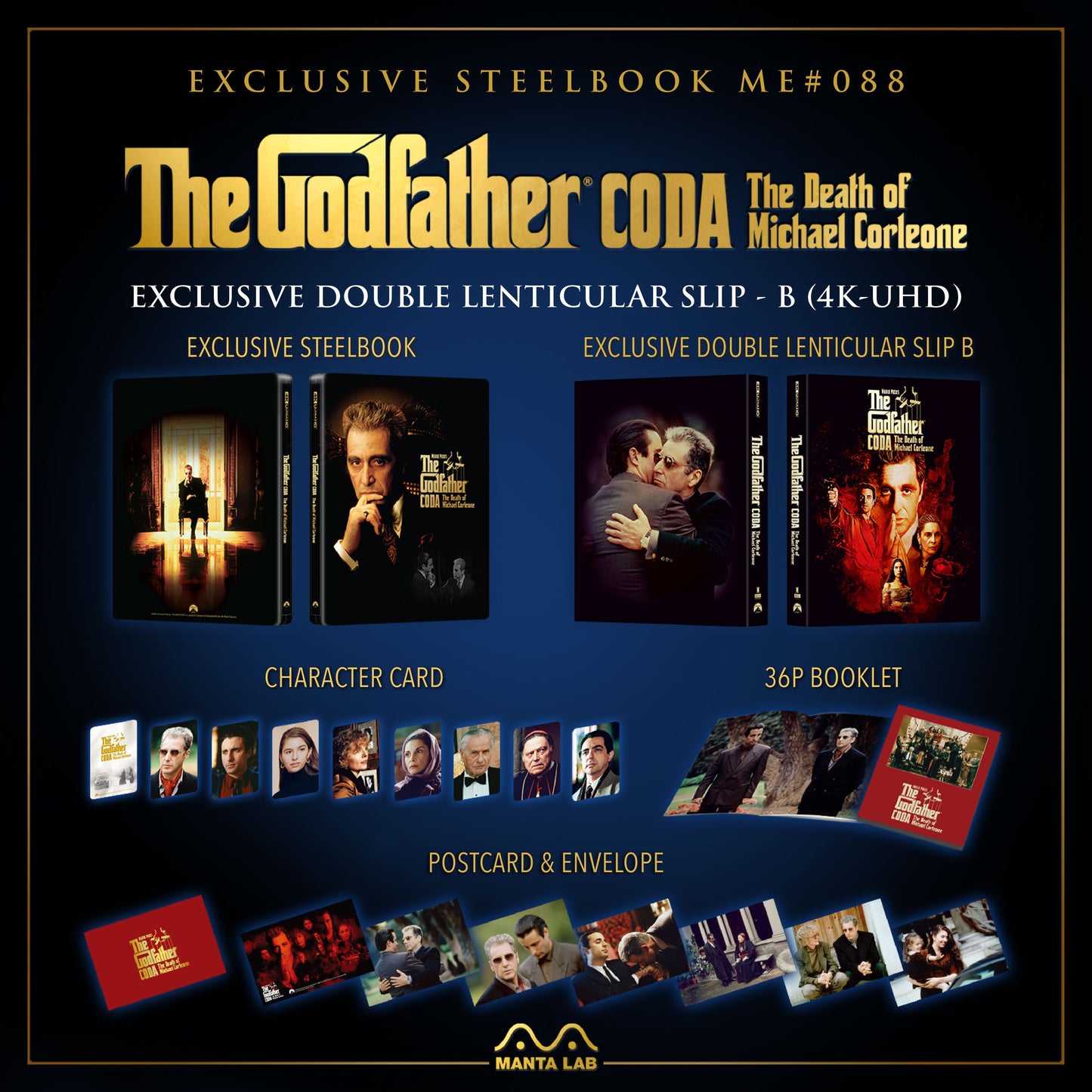 The Godfather Coda: The Death of Michael Corleone - Part III 4K Double Lenticular B SteelBook (1990)(ME#88)(Hong Kong)