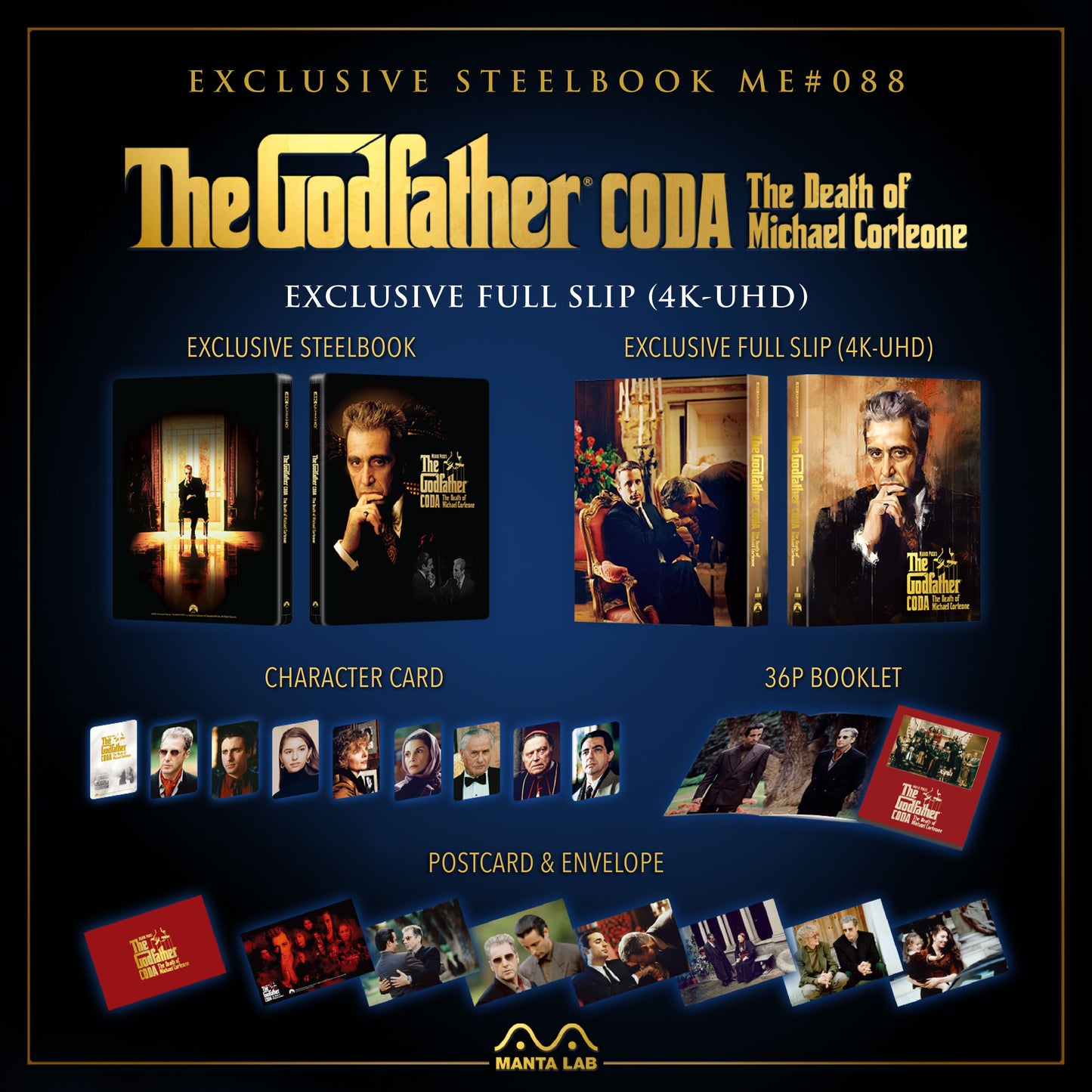 The Godfather Coda: The Death of Michael Corleone - Part III 4K 1-Click SteelBook (1990)(ME#88)(Hong Kong)
