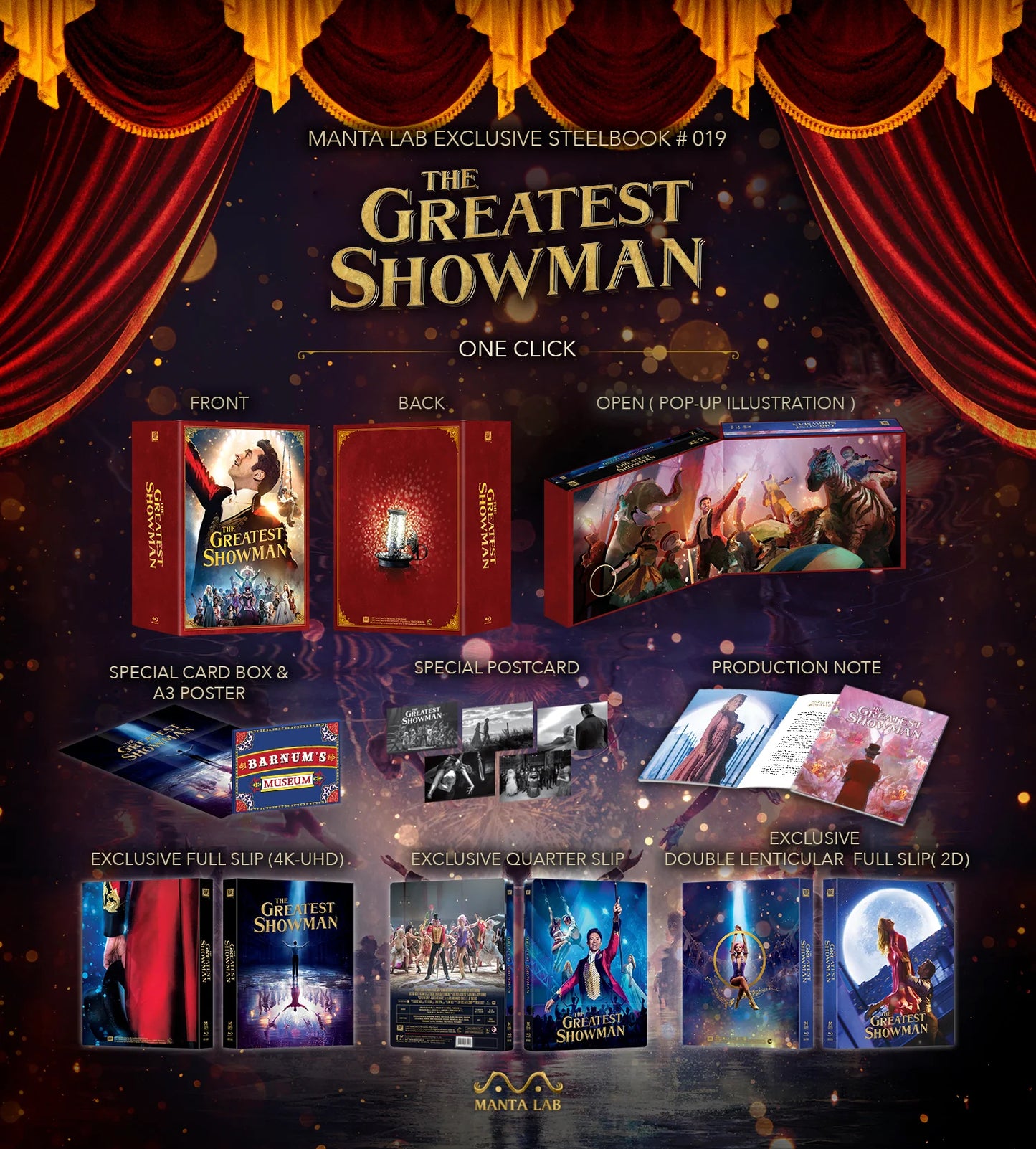 The Greatest Showman 1-Click SteelBook (ME#19)(Hong Kong)