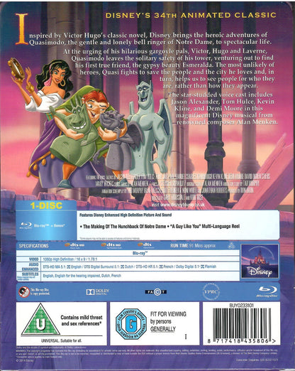 The Hunchback of Notre Dame SteelBook: Disney Collection #20 (UK)