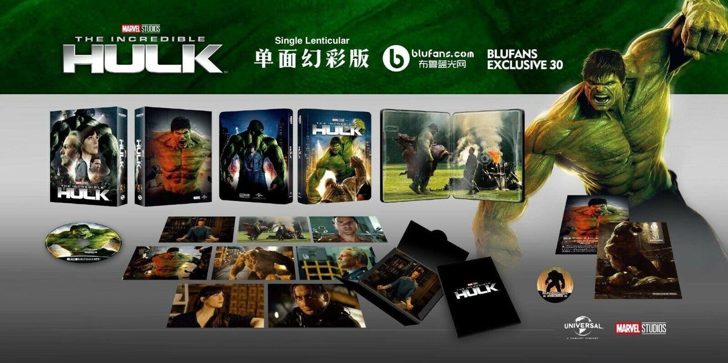 The Incredible Hulk 4K Lenticular SteelBook (Blufans #30)(China)