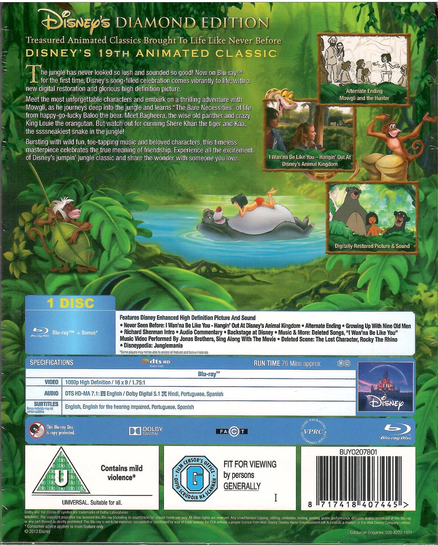 The Jungle Book SteelBook: The Disney Collection #2 (1967)(UK)