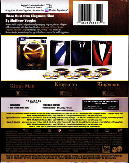 The Kingsman 4K 3-Movie Collection SteelBook (Exclusive)