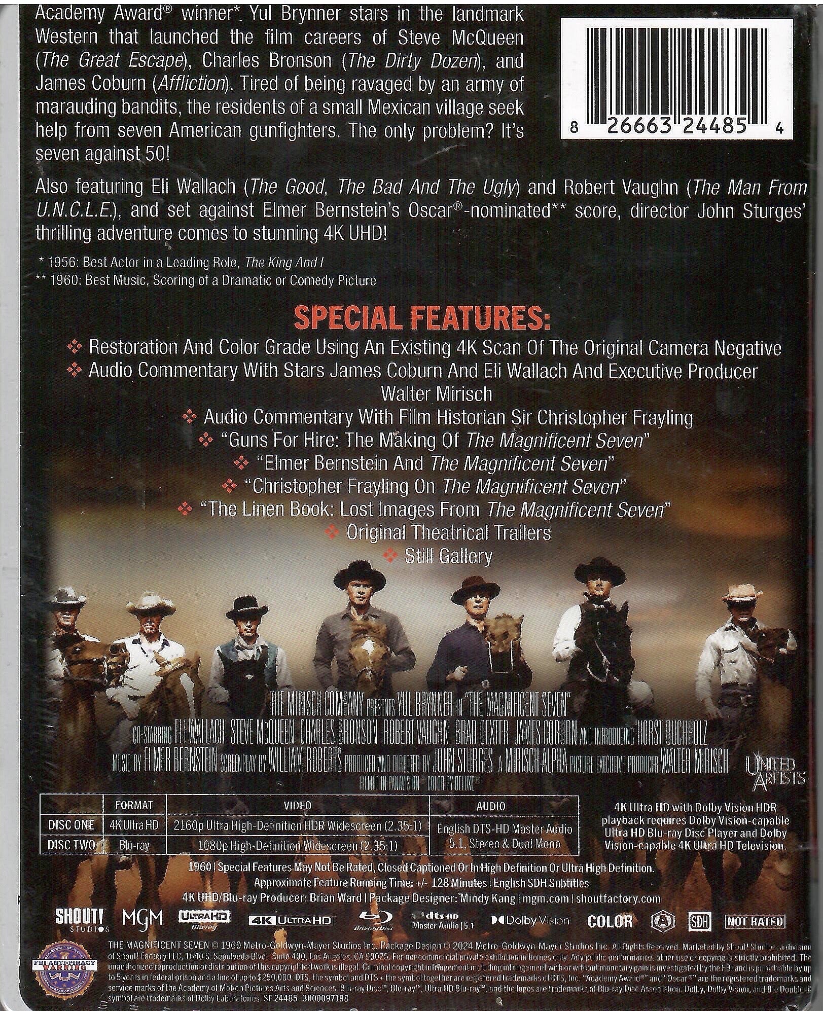 The Magnificent Seven Filmarena Limited Blu-ray Steelbook Full Slip New newest