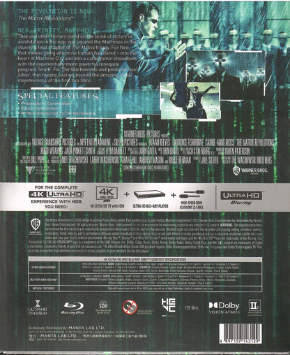 The Matrix: Revolutions 4K 1-Click SteelBook (ME#47)(Hong Kong)(EMPTY)(Slip Box)