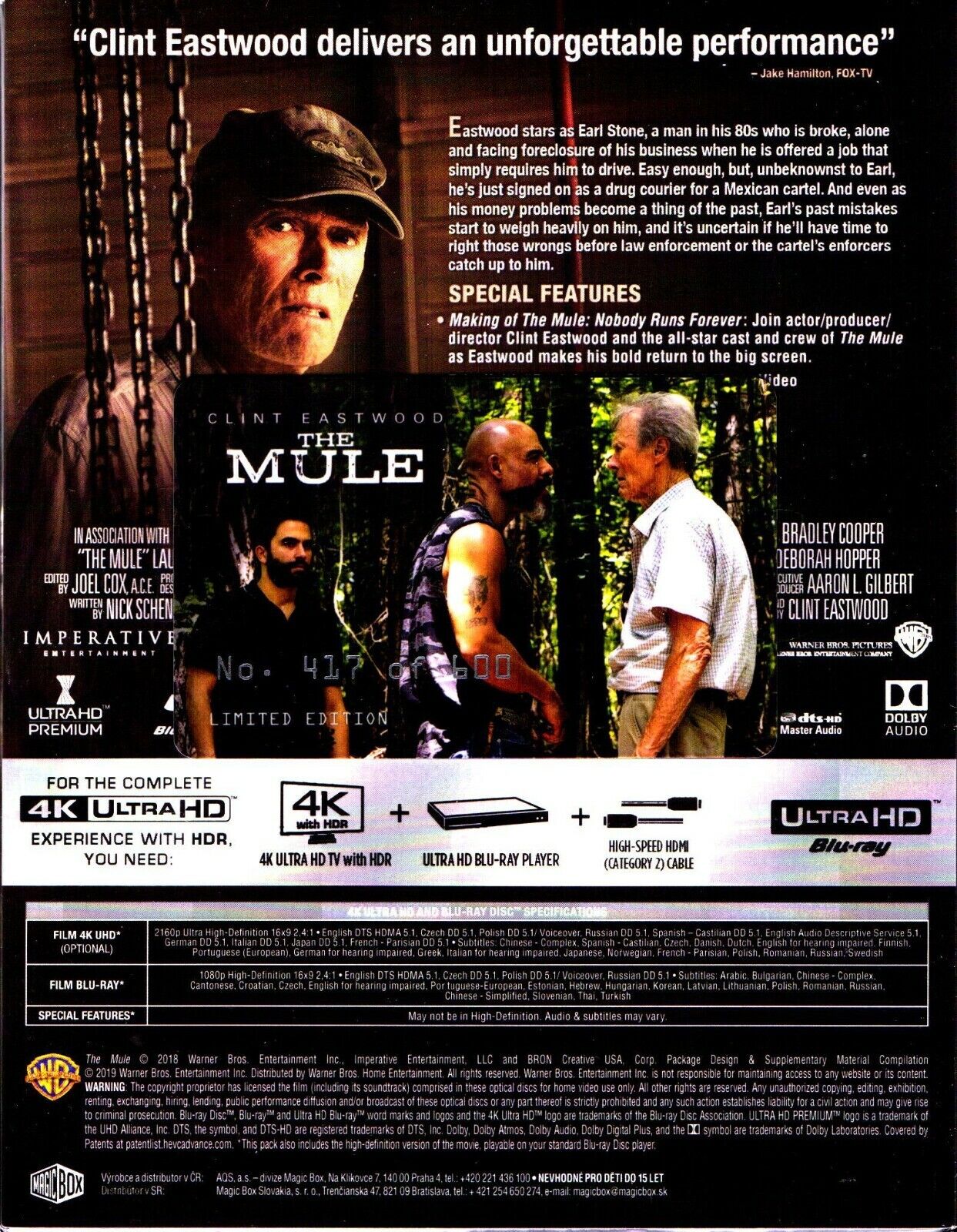 The Mule 4K XL Lenticular SteelBook FAC 119 Czech Blurays For