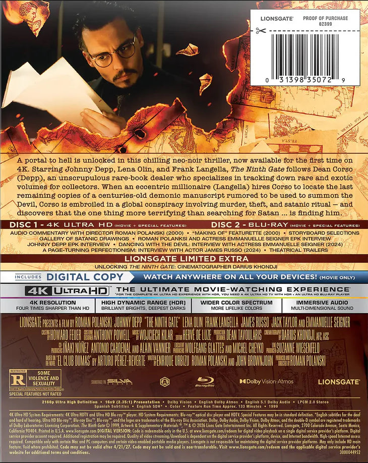 The Ninth Gate 4K SteelBook (Exclusive)