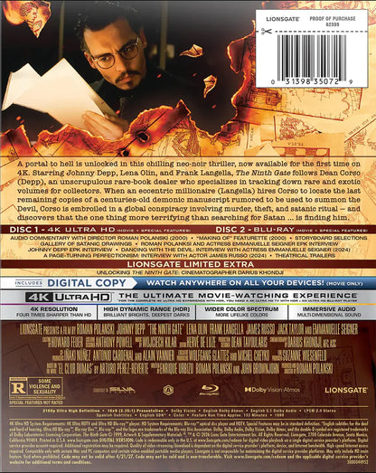 The Ninth Gate 4K SteelBook (Exclusive)