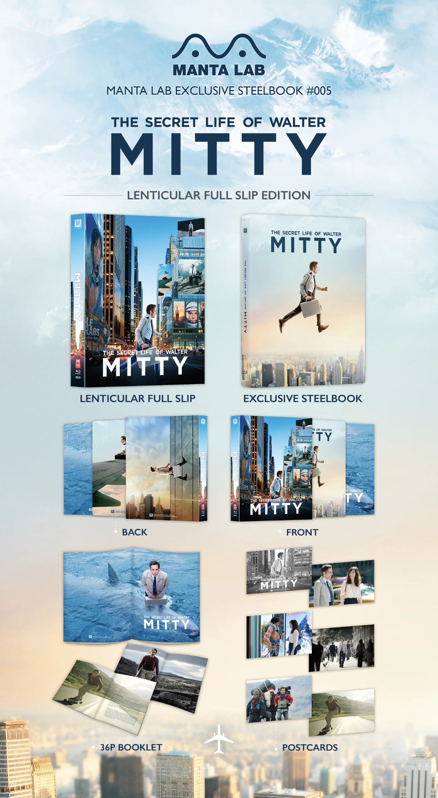 The Secret Life of Walter Mitty Lenticular SteelBook (ME#05)(Hong Kong)