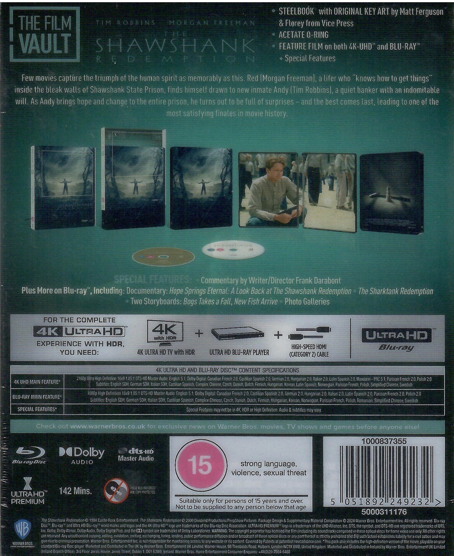 The Shawshank Redemption 4K SteelBook: The Film Vault Edition (UK)