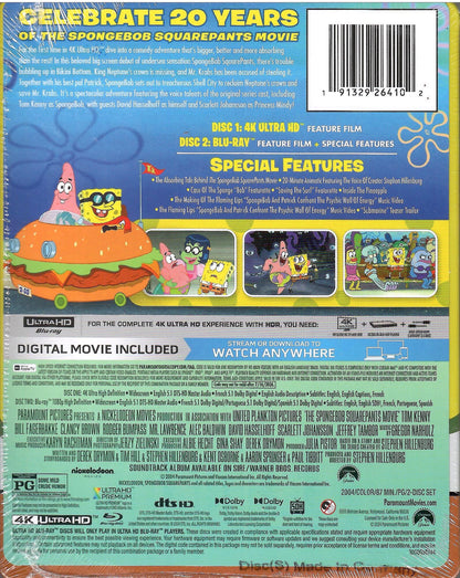 The Spongebob Squareparts The Movie 4K SteelBook