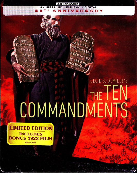 The Ten Commandments 4K SteelBook: 65th Anniversary Edition