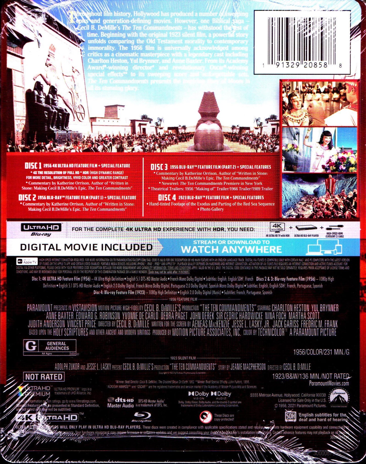 The Ten Commandments 4K SteelBook: 65th Anniversary Edition