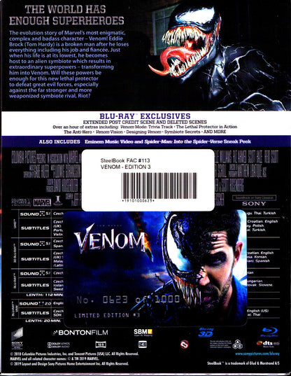 Venom 3D & 4K XL Lenticular SteelBook (2018)(FAC#113)(Czech)