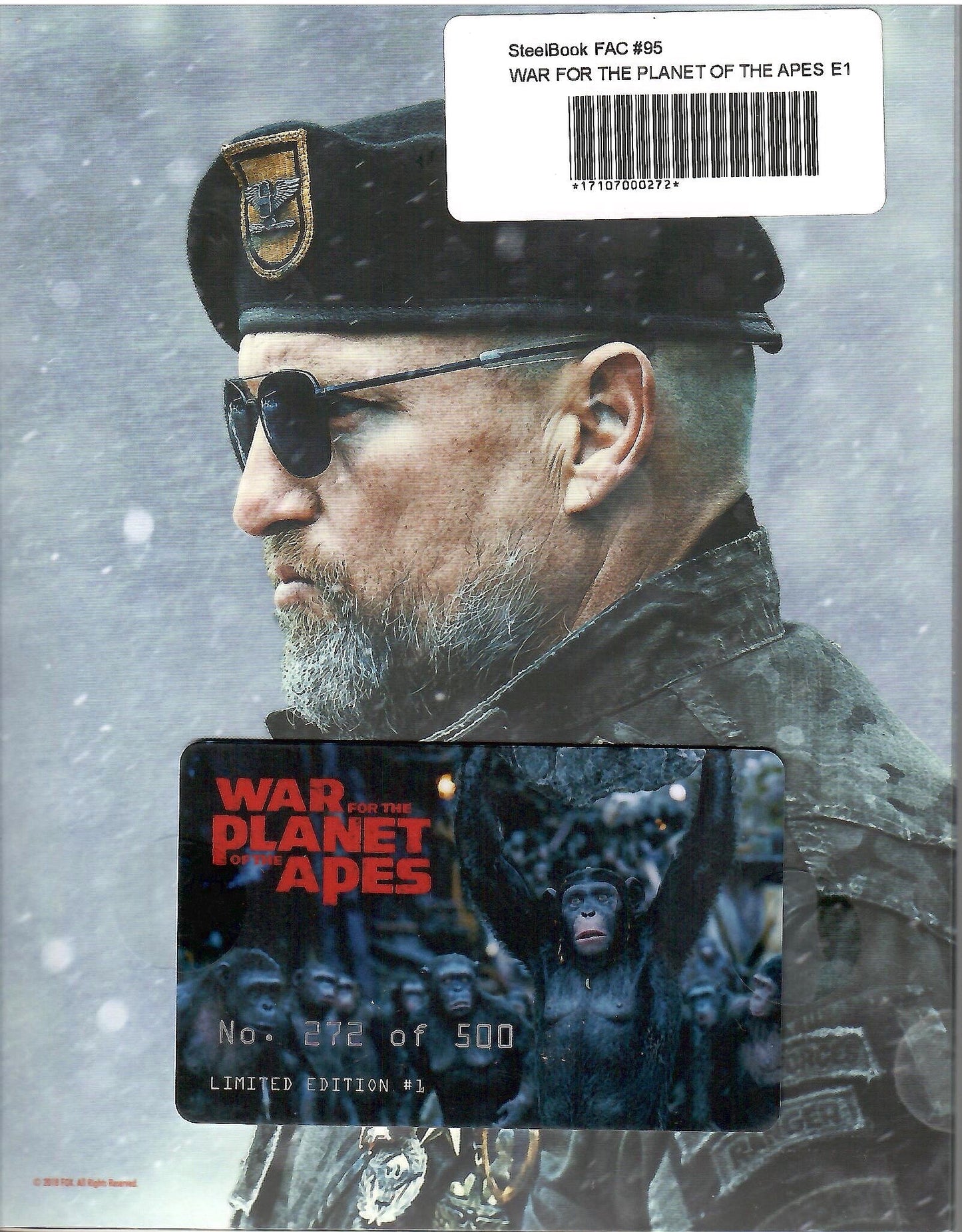 War For the Planet of the Apes 3D Full Slip SteelBook + Lenticular Magnet (FAC#095)(Czech)